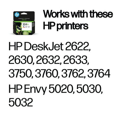 HP 304XL Original Ink Cartridge High Yield Tri-color N9K07AE#BGX