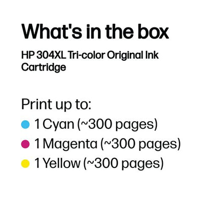 HP 304XL Original Ink Cartridge High Yield Tri-color N9K07AE#BGX