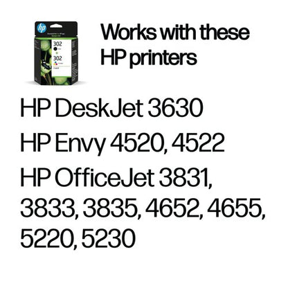 HP 302 Original Ink Cartridge 3.5/4-ml Black/Tri-color X4D37AE