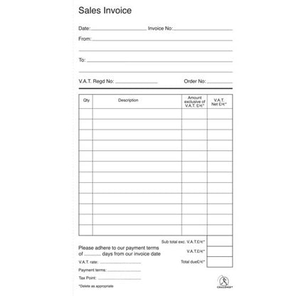 Challenge Duplicate Invoice Single VAT Column Book 100 Sets 210x130mm (Pack of 5) 100080412