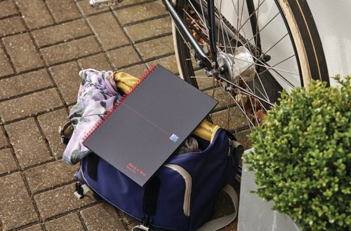 Black n' Red Wirebound Recycled Ruled Hardback Notebook A4 (Pack of 5) 100080189