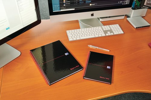 Black n' Red Wirebound A-Z Hardback Notebook A4 (Pack of 5) 100080232