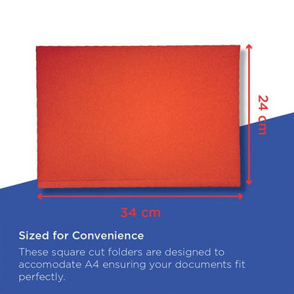Guildhall Square Cut Folder Mediumweight Foolscap Red (Pack of 100) FS250-REDZ