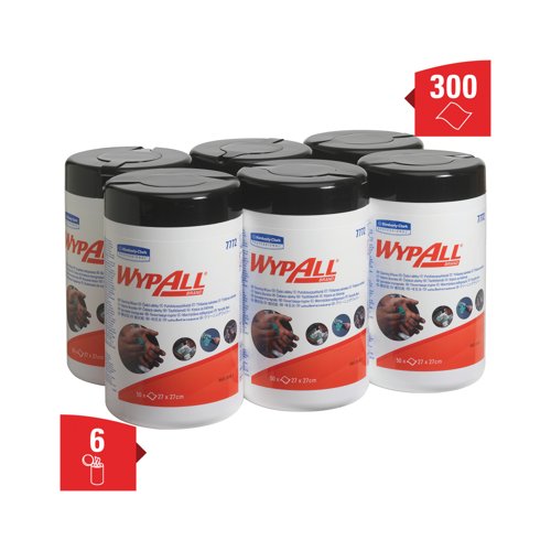 Wypall Industrial Cleaning Wipes x50 270x270mm Green Pack of 6 7772