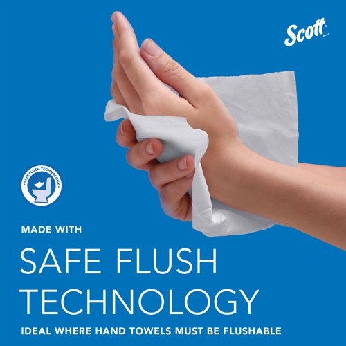 Scott Flushable Folded Hand Towels 1-Ply x322 White Pack of 15 6659