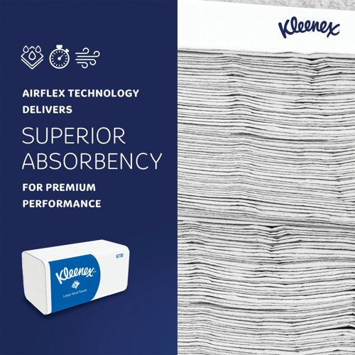Kleenex V-Fold Paper Hand Towels 2-Ply x124 White Pack of 15 6778