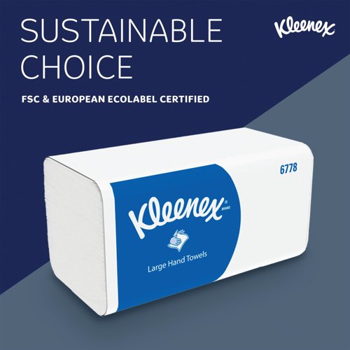 Kleenex V-Fold Paper Hand Towels 2-Ply x124 White Pack of 15 6778