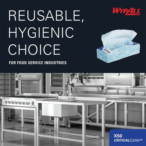 Wypall Interfolded Cleaning Cloths Blue Pack of 50 7441