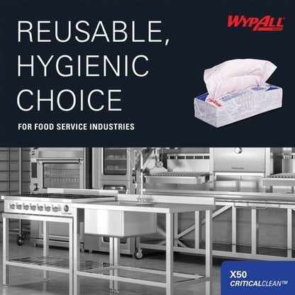 Wypall Interfolded Cleaning Cloths Red Pack of 50 7444