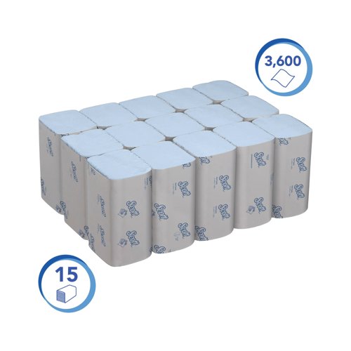 Scott Interfold V-Fold Paper Hand Towels x240 Blue Pack of 15 6682