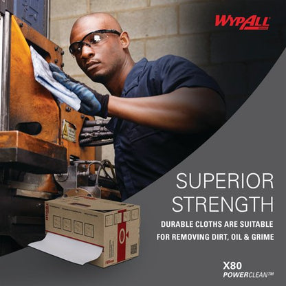 Wypall X80 Power Clean Midi Cleaning Wiper Roll x180 White 8252