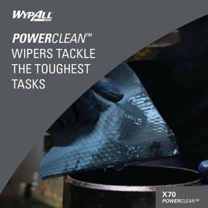 Wypall X70 Power Clean Midi Cleaning Wiper Roll x215 Cloths Blue 8251