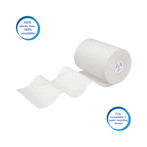 Scott Slimroll Paper Hand Towel Roll 1-Ply 190m White Pack of 6 6695