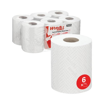 Wypall L10 Food/Hygiene Paper Roll 1-Ply x430 White Pack of 6 6222