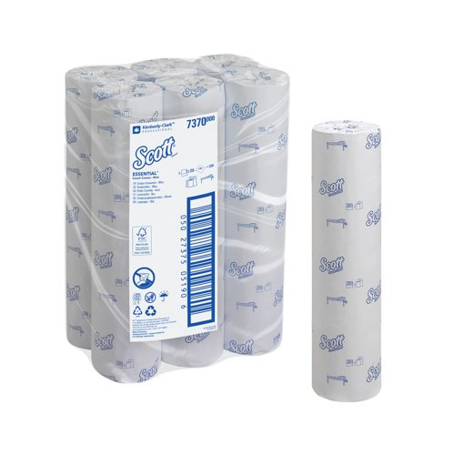 Scott Essential Couch Cover Roll 1-Ply 200 Sheets White Pack of 6 7370