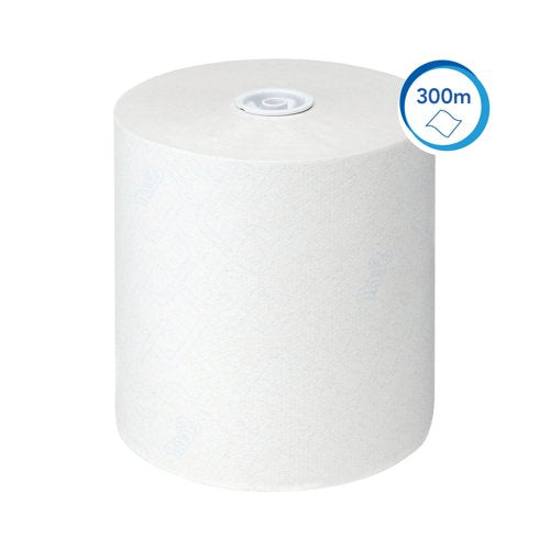 Scott Disposable Paper Hand Towel Roll 1-Ply 300m White Pack of 6 6622