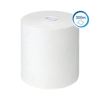 Scott Disposable Paper Hand Towel Roll 1-Ply 300m White Pack of 6 6622