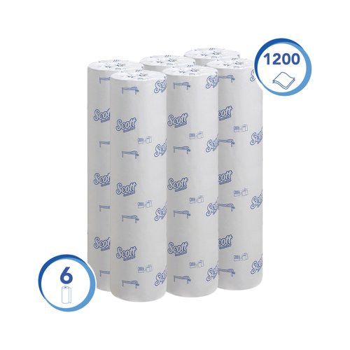 Scott Essential Couch Cover Roll 1-Ply x200 Sheets Blue Pack of 6 7343