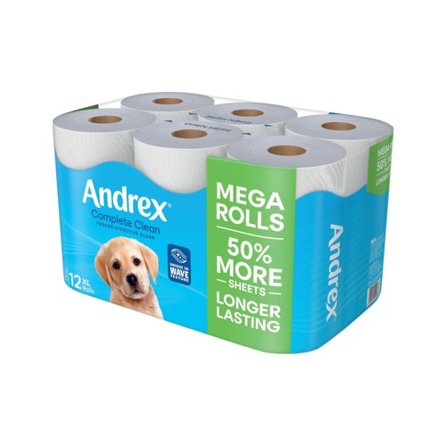 Andrex Complete Clean Mega Toilet Roll 2-Ply 290 Sh Pack of 12 4982014