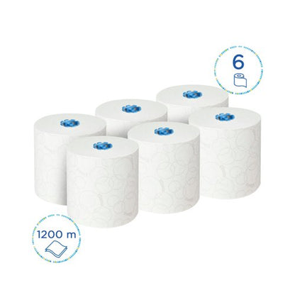 Kleenex Ultra Paper Towel Roll 2-Ply E-Roll 200m Long White Pack of 6
