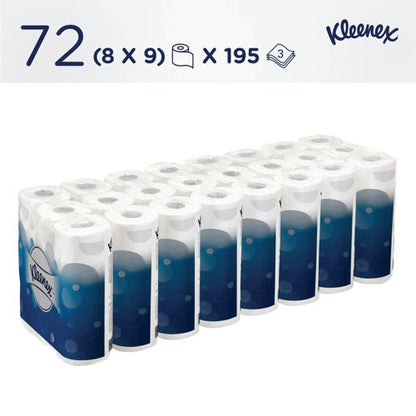 Kleenex Toilet Tissue 3-Ply x195 White 9 Rolls x8 Pack of 72 8459