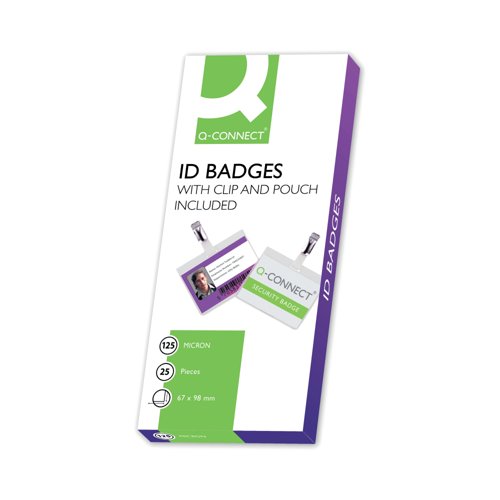 Q-Connect Hot Laminating ID Badge with Clip (Pack of 25) KF00302