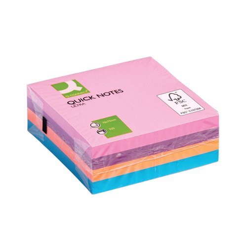 Q-Connect Ultra Cube 76x76mm 320 Sheets Assorted