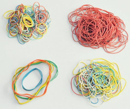 Q-Connect X-Band Rubber Bands 100x11mm Assorted Colours 100g KF14679