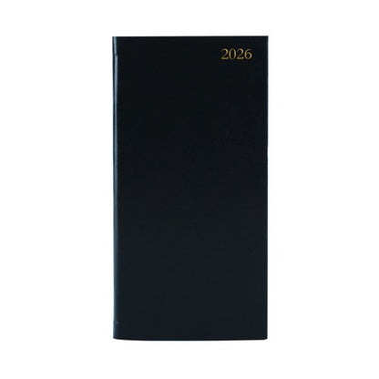 5 Star Slim Desk Diary Portrait Week To View Black 2026 KF1BK26