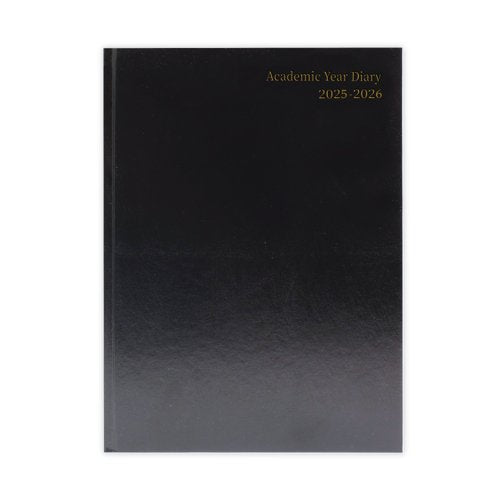 5 Star Academic Diary Week To View A4 Black 2025-2026 KF3A4ABK25