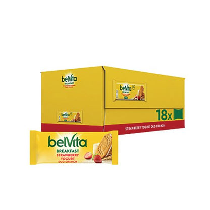Belvita Breakfast Strawberry and Yogurt Duo Crunch Bars 50.6g (Pack of 18) 683215