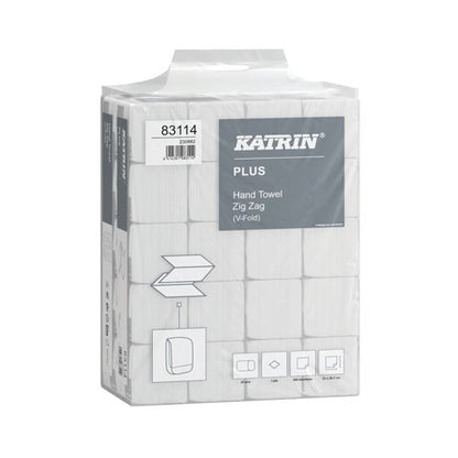 Katrin Plus Hand Towels V-Fold 1-Ply 300 Sheets (Pack of 6000) 83114