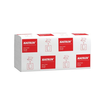 Katrin Zig Zag Hand Towels 1-Ply White (Pack of 5000) 100669