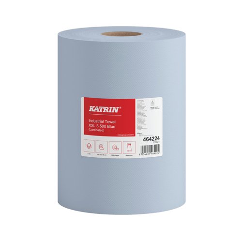 Katrin Classic Industrial Hand Towel Roll Blue 500 Sheets (Pack of 2) 464224