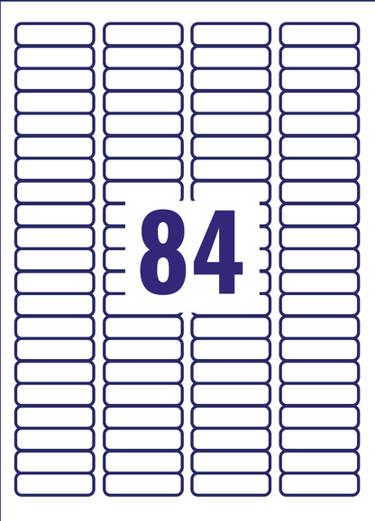 Avery Multipurpose Mini Label 46x11mm 84 Per A4 Sheet White (Pack 2100 Labels) L7656-25