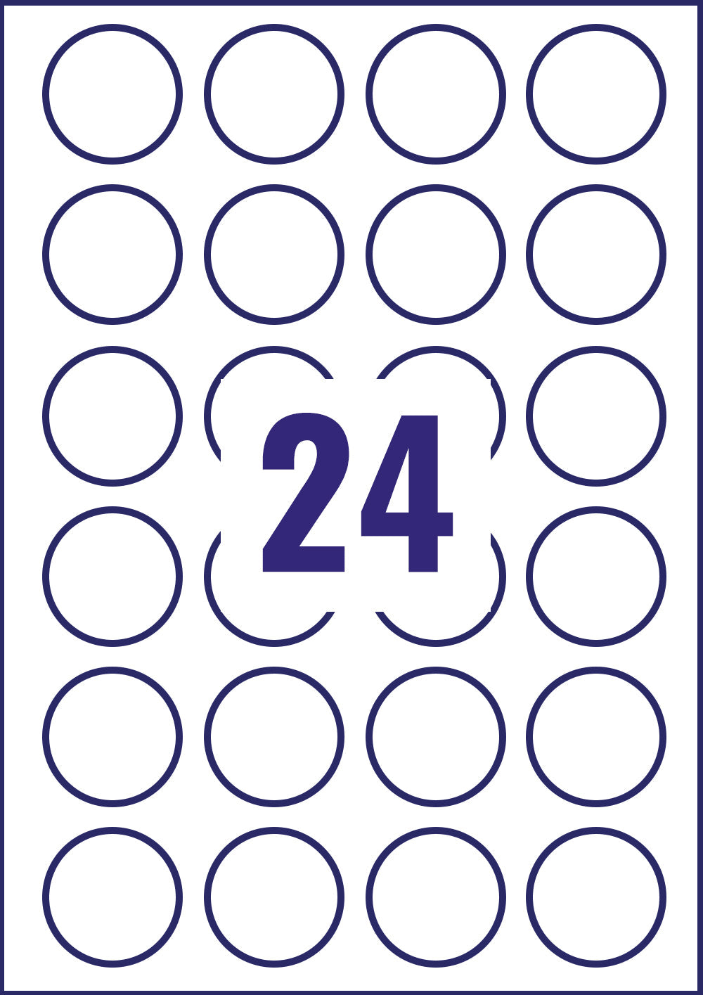 Avery Laser Label 40mm Diameter 24 Per A4 Sheet Crystal Clear (Pack 600 Labels) L7780-25