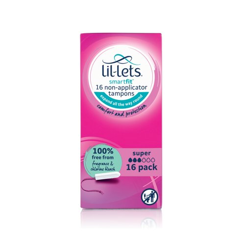 Lil-Lets Non-Applicator Tampons Super x16 (Pack of 6) 8210498P