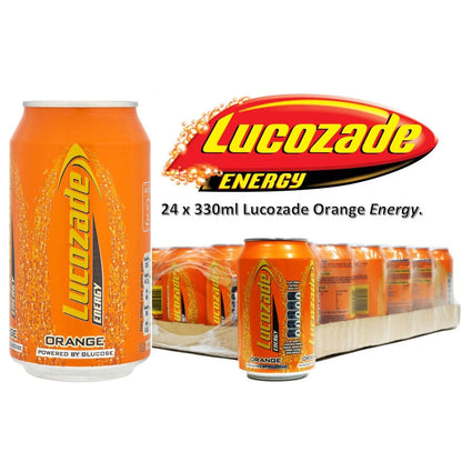 Lucozade Energy Sparkling Orange Drink 24 x 330ml