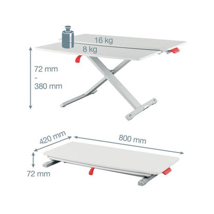 Leitz Ergo Cosy Standing Desk Converter With Sliding Tray 65320085