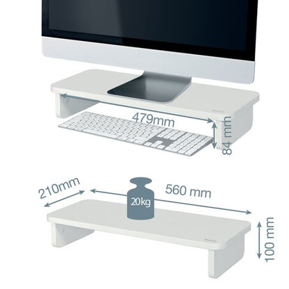 Leitz Ergo Monitor Stand 560x80x210mm White 64340001