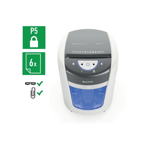Leitz IQ OptiMax Home Office Paper Shredder 15L White 83581000