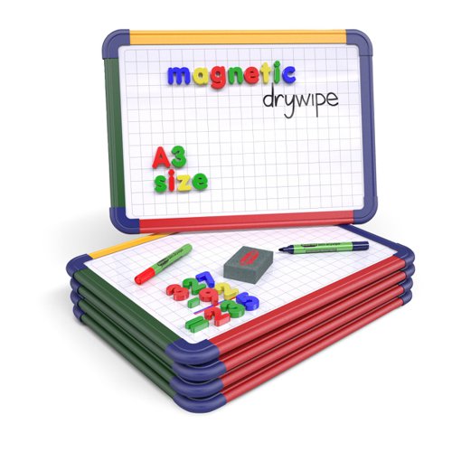 Show-me Magnetic Whiteboard A3 Gridded (Pack of 5) MBA3/5