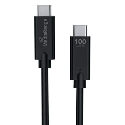 MediaRange USB Type C Cable Charge and Sync USB 3.1 10Gbit 100W Max 1.2m Black MRCS214