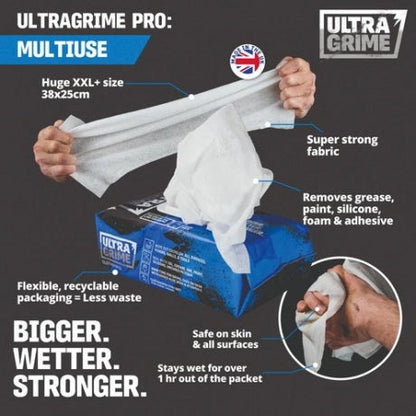 Ultragrime Huge Multipurpose Cleaning Wipes - Pack Of 100
