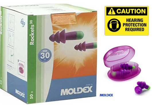 50 Pairs reusable Ear plugs - Box Moldex Uncorded Rockets earplugs 6400