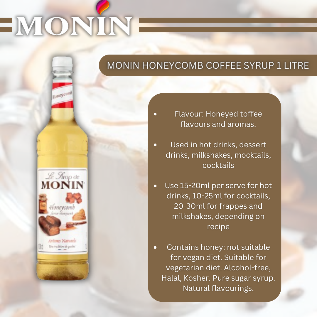 Monin Honeycomb Coffee Syrup 1 Litre