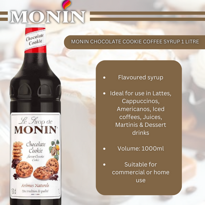 Monin Chocolate Cookie Coffee Syrup 1 Litre