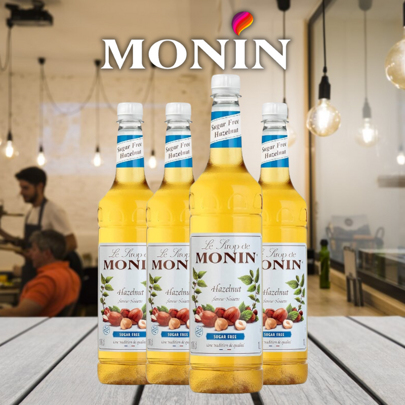 Monin Sugar Free Hazelnut Coffee Syrup 1 litre (Plastic Bottle)