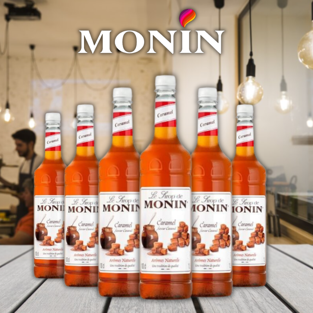 MONIN Premium Caramel Coffee & Cocktail Syrup 700ml Glass Bottle & Discounted Pump Offer