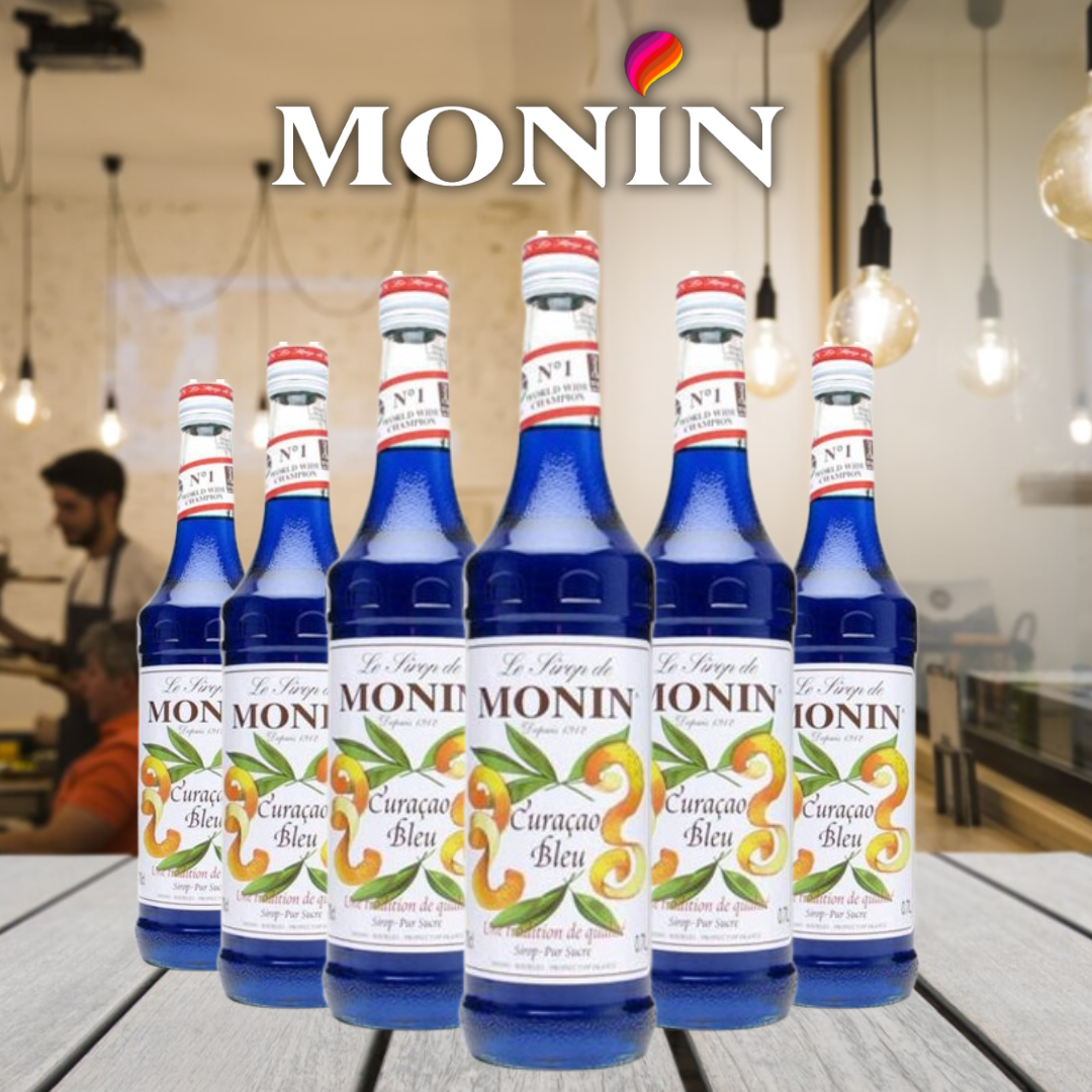 MONIN Blue Curacao Cocktail Syrup 700ml (Glass Bottle) Discounted Pump Offer